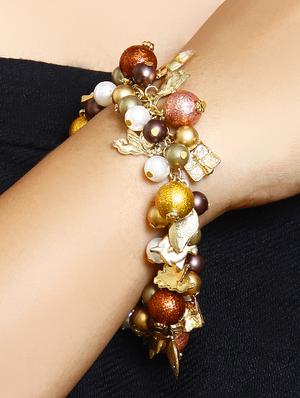 embellished gold chain bracelet - 1213876 - Standard Image - 3