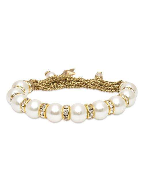 white & gold pearl beaded bracelet - 1213878 - Standard Image - 1