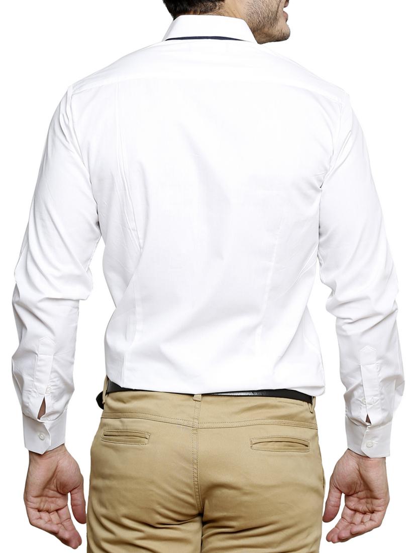 solid white cotton casual shirt - 12145028 - Zoom Image - 3