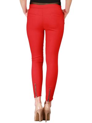red cotton jeggings - 12150242 - Standard Image - 3