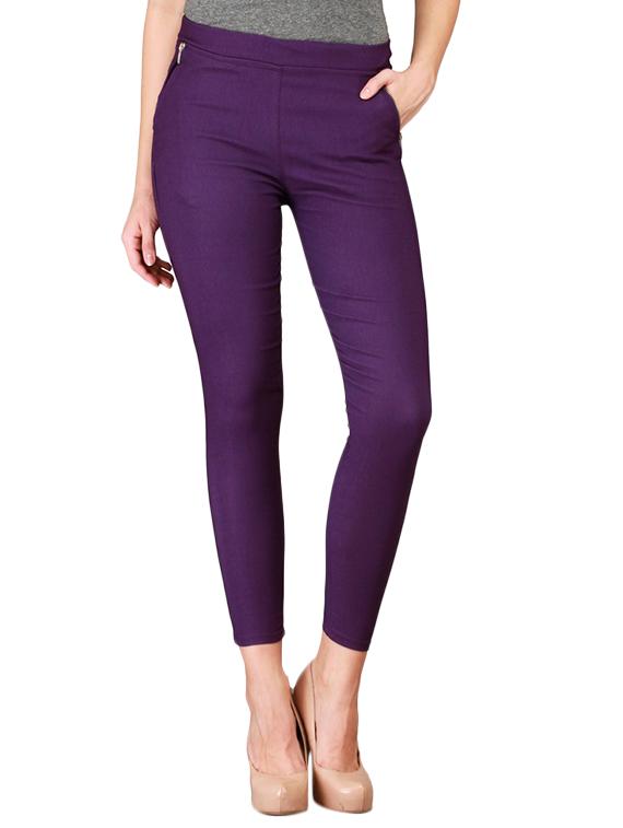 purple cotton jeggings - 12150243 - Zoom Image - 1