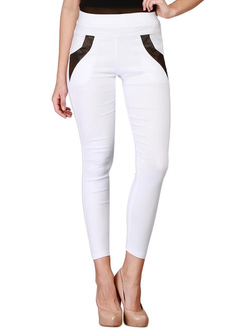 white cotton jeggings - 12150256 - Standard Image - 1