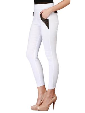 white cotton jeggings - 12150256 - Standard Image - 2