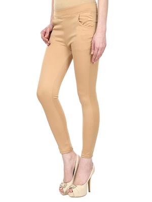beige cotton jeggings - 12150268 - Standard Image - 2