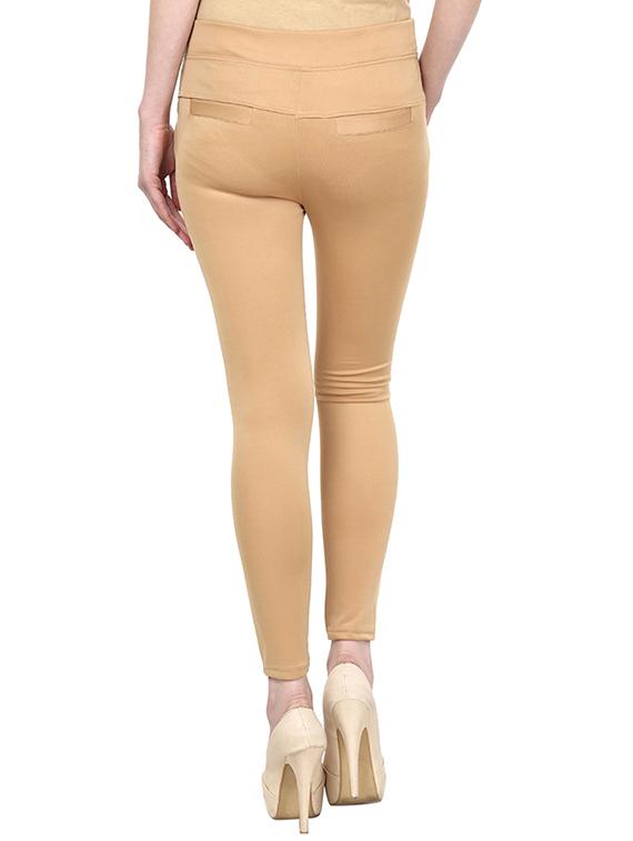 beige cotton jeggings - 12150268 - Zoom Image - 3