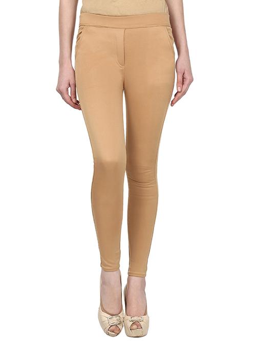 beige cotton jeggings - 12150274 - Standard Image - 1