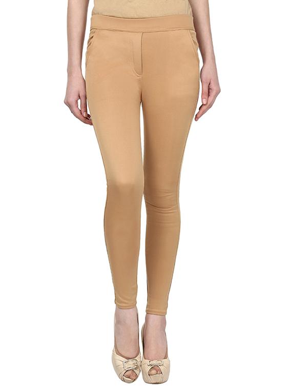 beige cotton jeggings - 12150274 - Zoom Image - 1