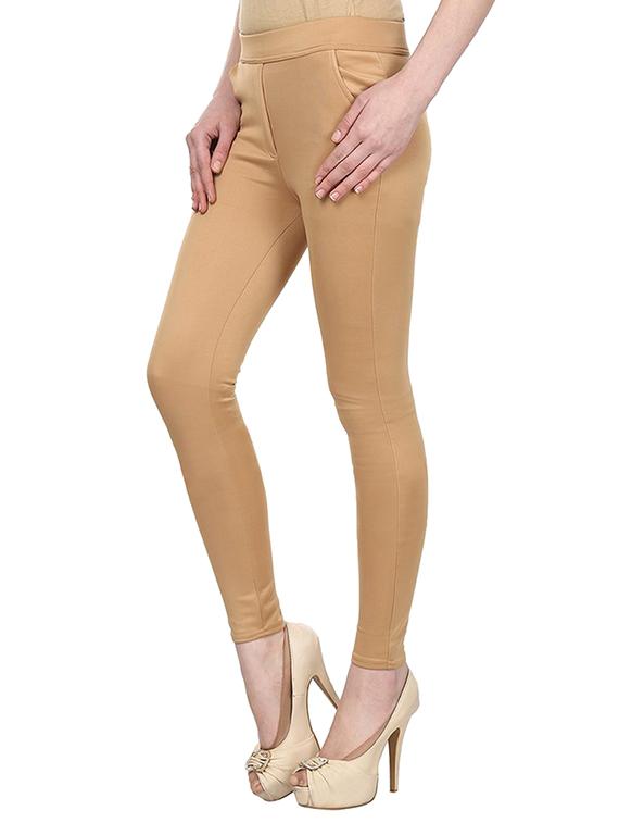 beige cotton jeggings - 12150274 - Zoom Image - 2