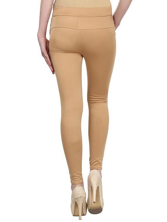 beige cotton jeggings - 12150274 - Zoom Image - 3