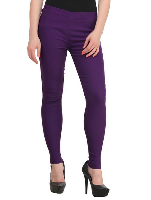 purple cotton jeggings - 12150285 - Standard Image - 1