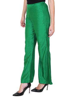 green viscose palazzos - 12150299 - Standard Image - 2