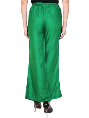 green viscose palazzos - 12150299 - Standard Image - 3