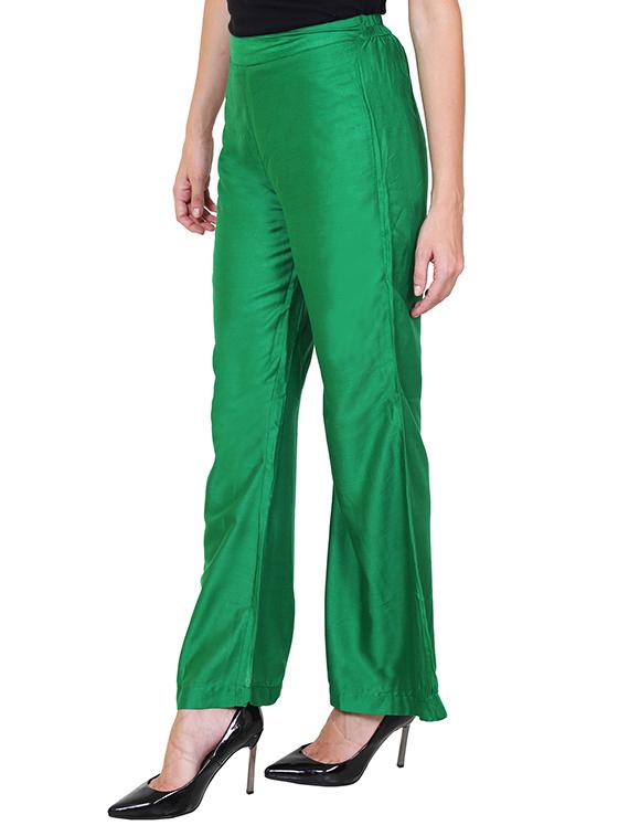 green viscose palazzos - 12150299 - Zoom Image - 2