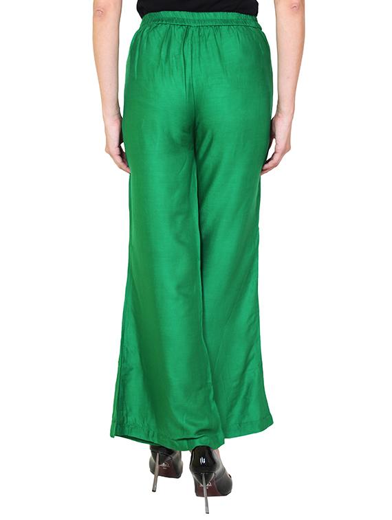 green viscose palazzos - 12150299 - Zoom Image - 3