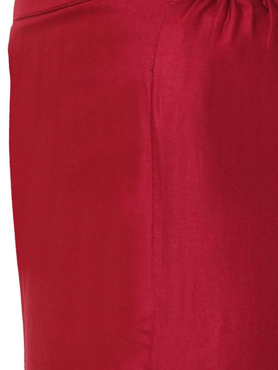 maroon rayon palazzo - 12150300 - Zoom Image - 4