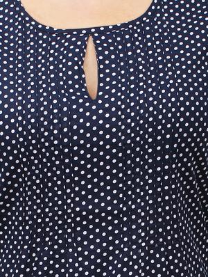 blue cotton straight kurta - 12150306 - Standard Image - 4