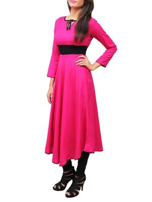 magenta viscose flared kurta - 12150339 - Standard Image - 2