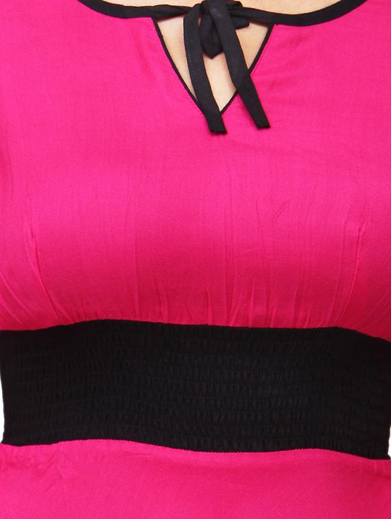 magenta viscose flared kurta - 12150339 - Zoom Image - 4