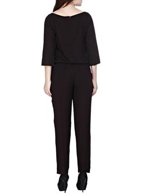 key hole neckline drawstring jumpsuit - 12150427 - Standard Image - 3