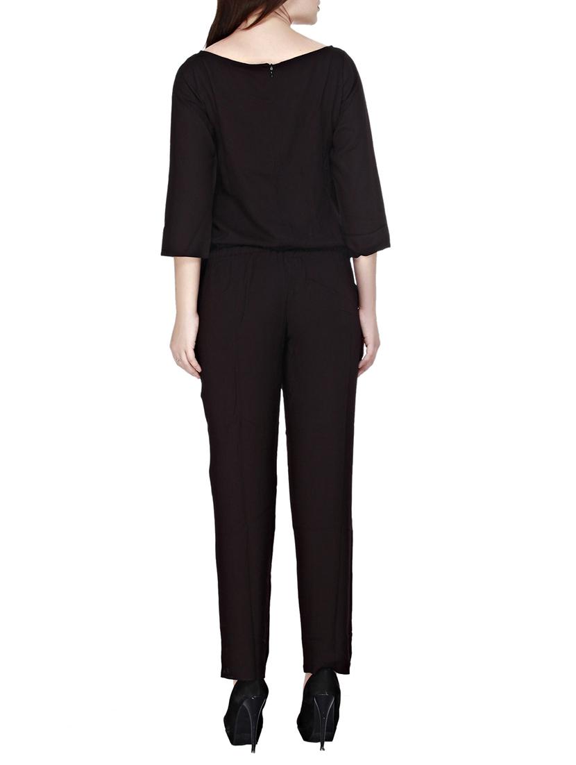 key hole neckline drawstring jumpsuit - 12150427 - Zoom Image - 3