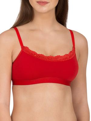 solid red cotton camisole bra (set of 2) - 12151919 - Standard Image - 2