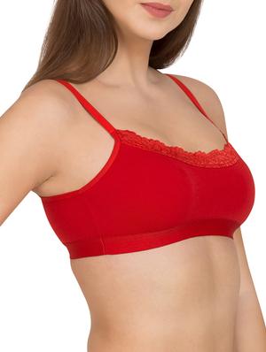 solid red cotton camisole bra (set of 2) - 12151919 - Standard Image - 3
