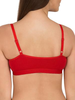 solid red cotton camisole bra (set of 2) - 12151919 - Standard Image - 4