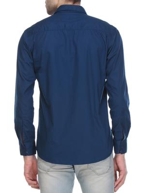 blue solid casual shirt - 12153030 - Standard Image - 3
