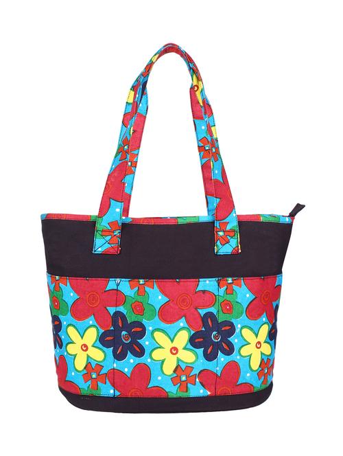 multi colored canvas floral printed tote - 12155959 -  Standard Image - 0