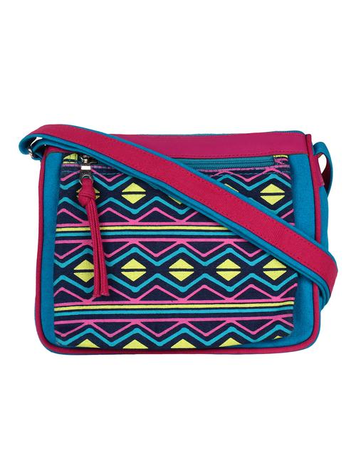 multicolored printed canvas sling bag - 12155977 -  Standard Image - 0