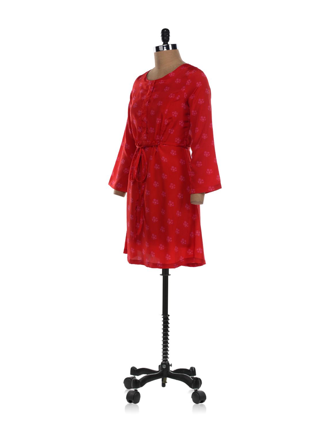 red and pink floral dress - 12160 - Zoom Image - 2