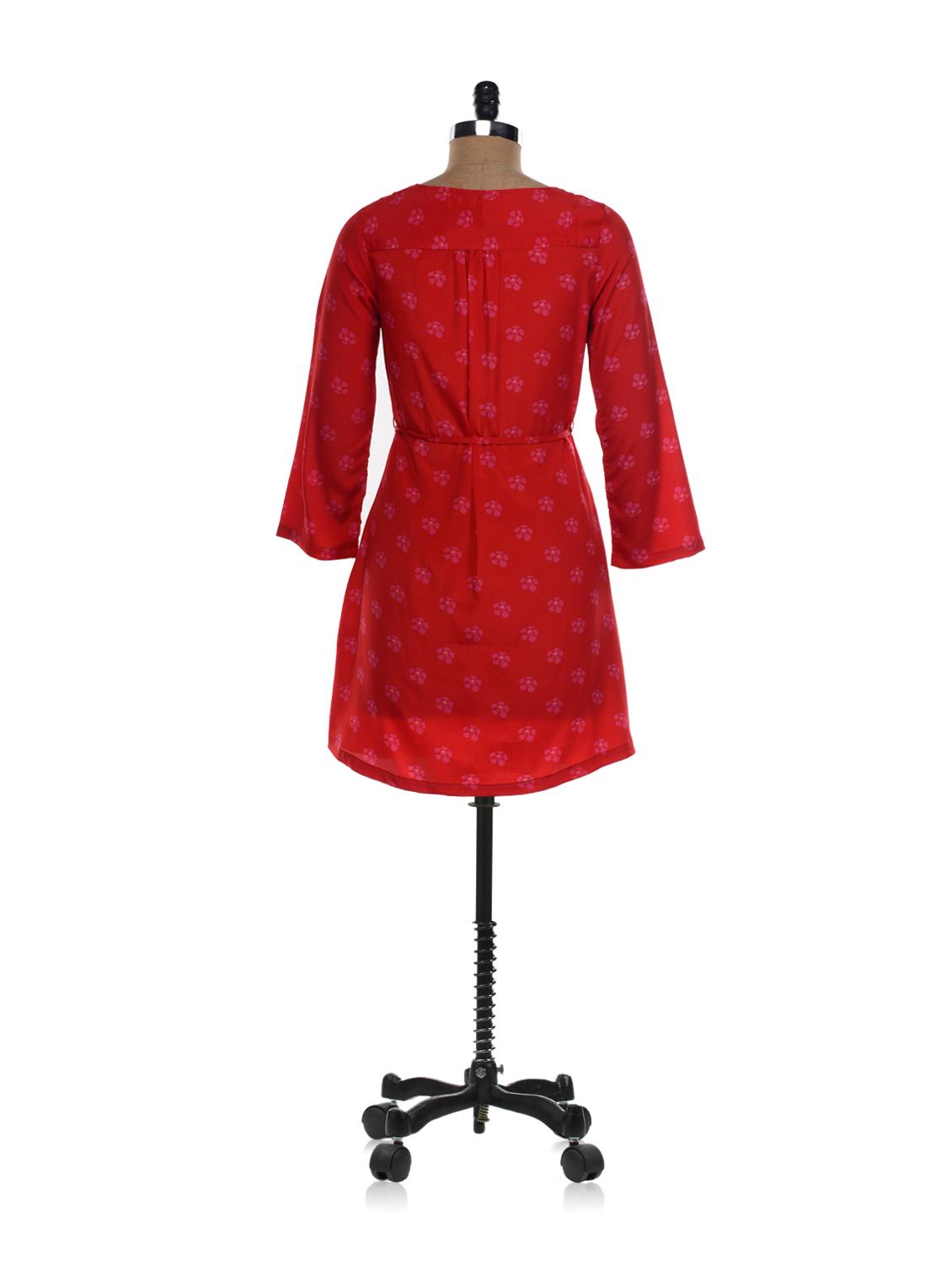 red and pink floral dress - 12160 - Zoom Image - 3