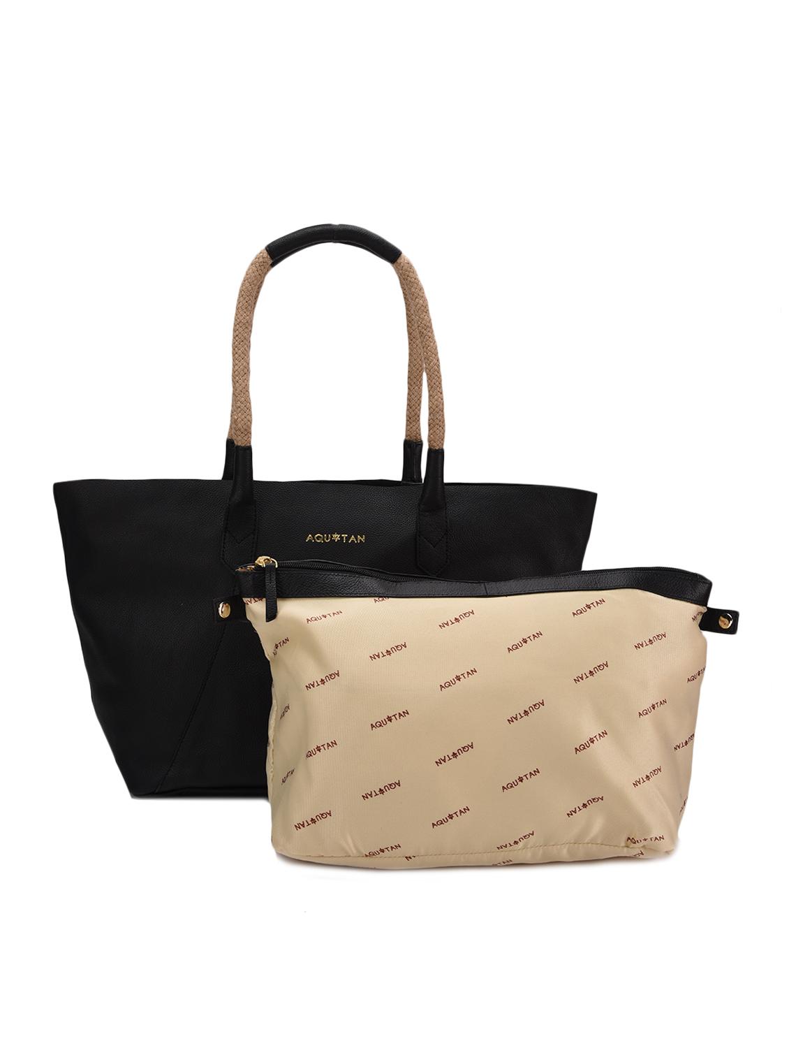black leather handbag with combo - 12160270 - Zoom Image - 1