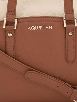 brown and cream leather hand bag - 12160275 - Standard Image - 4