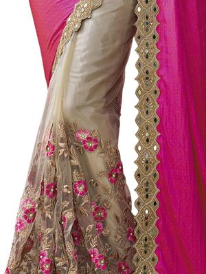 pink silk half and half saree with blouse - 12160951 - Standard Image - 3
