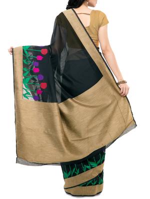 black silk woven saree with blouse - 12166563 - Standard Image - 2