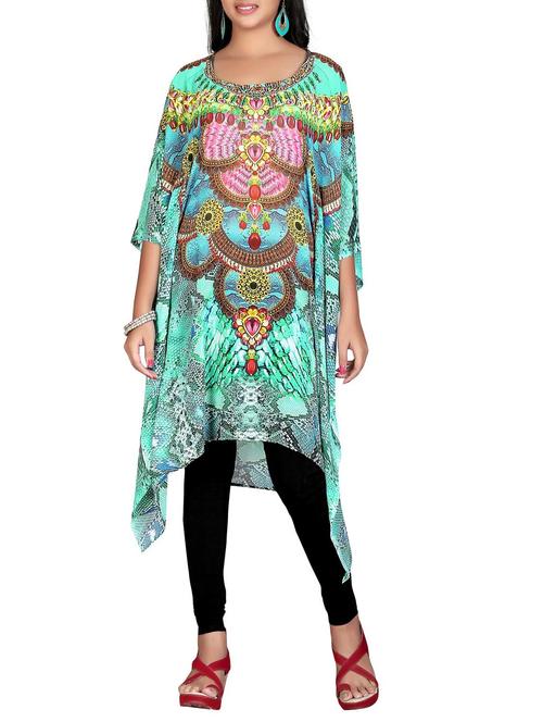 multi colored georgette kaftan - 12166857 - Standard Image - 1