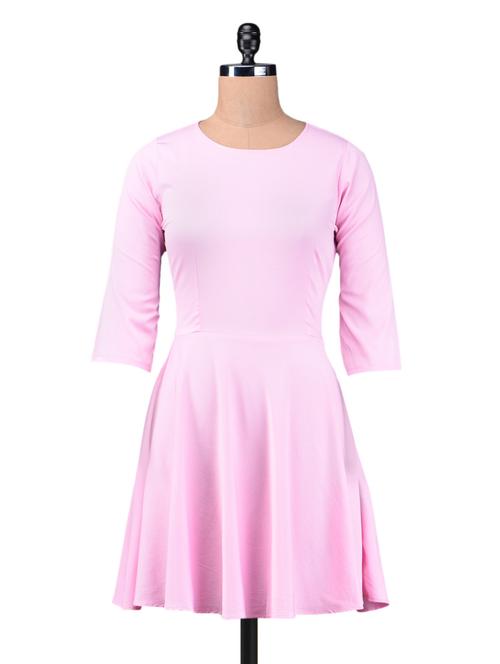 pink plain poly crepe dress - 1216854 - Standard Image - 1