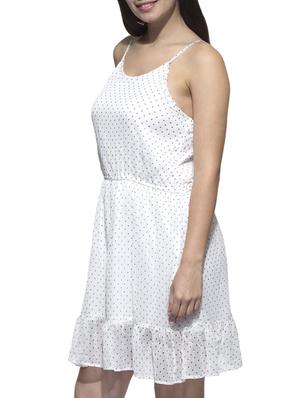 white polka dots printed chiffon dress - 1216861 - Standard Image - 2