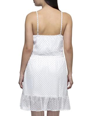 white polka dots printed chiffon dress - 1216861 - Standard Image - 3