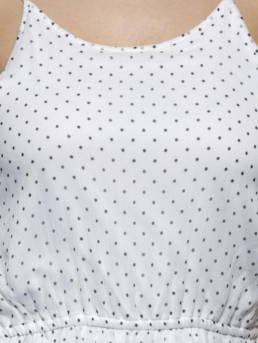 white polka dots printed chiffon dress - 1216861 - Zoom Image - 4
