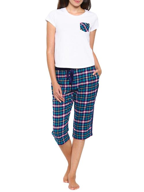 green cotton capri nightwear set - 12173567 - Very Small Image - 1