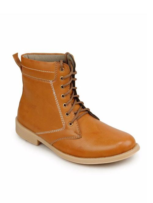 tan leatherette High ankle boot - 12176299 - Very Small Image - 1
