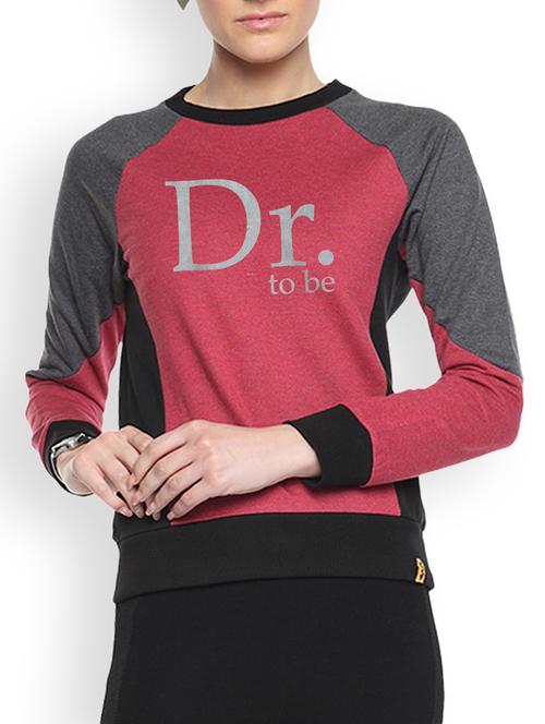 maroon printed sweatshirt - 1217799 - Standard Image - 1