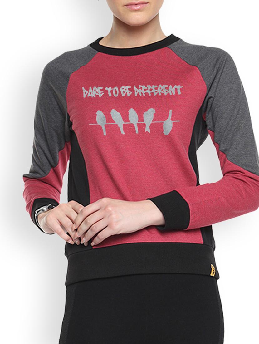 Maroon Printed Sweatshirt - 1217804 - Zoom Image - 1