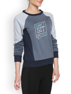 denim printed sweatshirt - 1217885 - Standard Image - 2