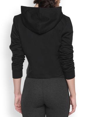 black printed crop hoodie - 1218188 - Standard Image - 3