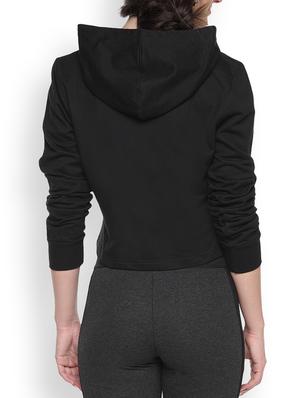 black printed crop hoodie - 1218193 - Standard Image - 3