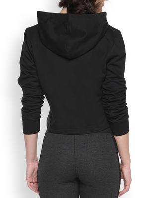 black printed crop hoodie - 1218235 - Standard Image - 2