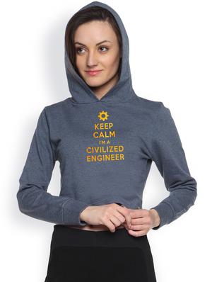 denim womens printed crop hoodie - 1218250 - Standard Image - 2